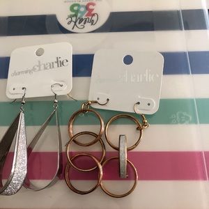 Rose gold and silver earrings